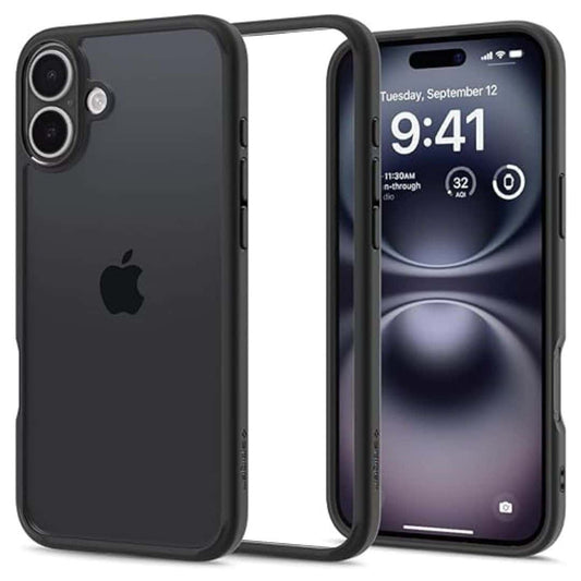 LXINDIA Protection Covers Spigen Ultra Hybrid Back Cover Case Compatible with iPhone 16 (Matte Black)