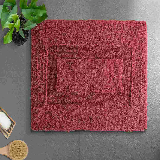 LX INDIA bath mat SPREAD SPAIN Cotton Luxury Mushy Bathmat (Maroon)