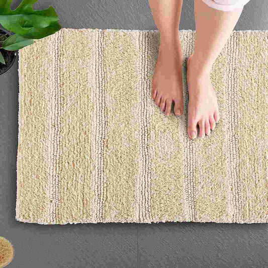 LX INDIA bath mat SPREAD SPAIN Cotton Luxury Reversible Mushy Bathmat (Beige)