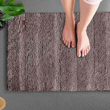 LXINDIA mats SPREAD SPAIN Cotton Reversible Mushy Bathmat (40x60 cm) Dark Brown