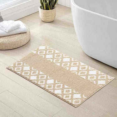 LXINDIA mats SPREAD SPAIN Microfibre Bathroom mat (40x60 cm) Linen