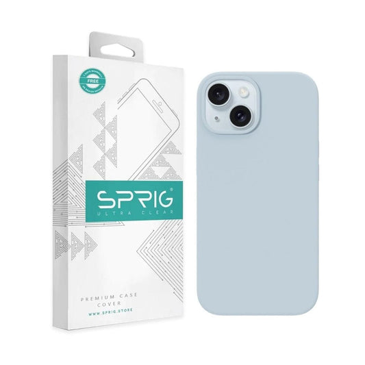 LXINDIA Protection Covers SPRIG Compatible with Apple iPhone 15 (Pastel Light Blue)