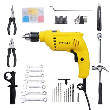 LXINDIA Drill Kit STANLEY SDH600KM IN 600W 13mm Drill Machine with Mechanical Toolkit