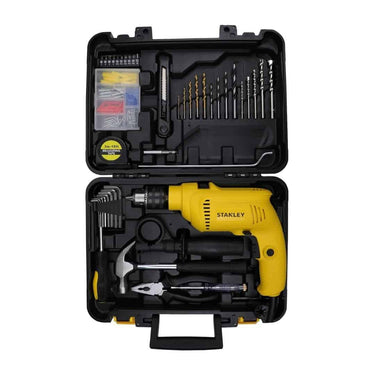 LXINDIA Drill Kit STANLEY SDH600KP 600W 13mm Corded Hammer Drill Machine and Hand Tool Kit