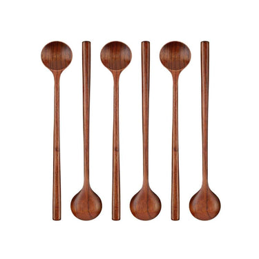 LXINDIA kitchen tool STAR EXPORT DESIGNS 6 Pieces Wooden Long Spoons