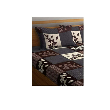 LXINDIA Cloth and Sheets STARNSTYLE Polycotton Brown Floral Printed King Size Bedsheet