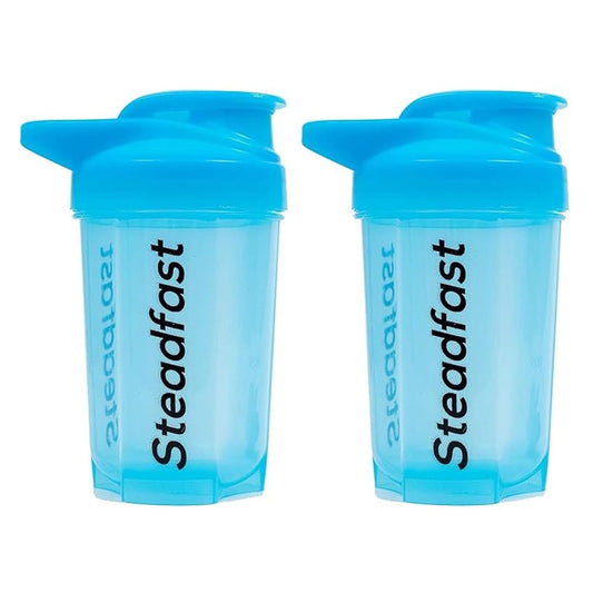 LX INDIA Shakers Neon Blue Steadfast Nutrition Protein Shaker Blender 400ml Bottle for Whey Protein Mix - Pack of 2