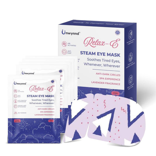 LX INDIA Eye Mask Steam Eye Mask, Eye Mask For Dark Circles & Dry Eyes Relief,  Self Warming Sleep Mask, Enjoy Relaxing Spa Eye Care, Pack of 5 (Lavender)