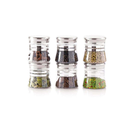 LXINDIA Containers Steelo Plastic Kitchen Storage Container Set 125 ML(Pack of 6)
