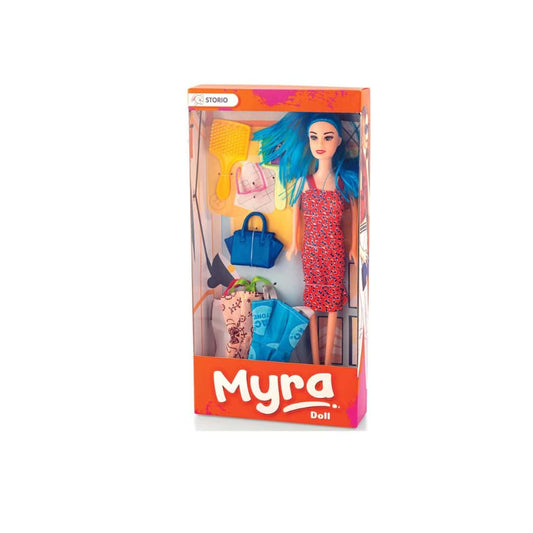 LXINDIA Toys Storio Myra Doll Beautiful Dazzling Doll Toy (Red)