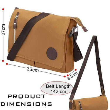 LXINDIA Bag Storite Canvas Sling Cross Body Satchel bag(Brown)