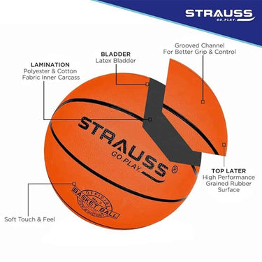 LXINDIA Basket Ball STRAUSS Official Basketball Size 7