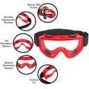 LXINDIA Goggles Strauss Offroad Bike Goggle (Red)