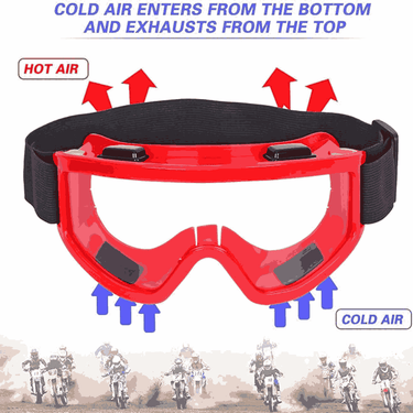 LXINDIA Goggles Strauss Offroad Bike Goggle (Red)