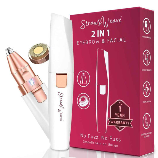 LX INDIA Epilator STRAW&WEAVE Facial Hair Removal Machine|Eyebrow Trimmer & Epilator,White