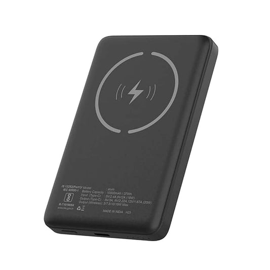 LX INDIA Power Bank Stuffcool Alum 10000mAh Magnetic Wireless Powerbank (Black)