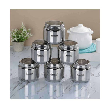 LXINDIA Containers Sumeet Stainless Steel Canisters(Set of 6,1450ml)