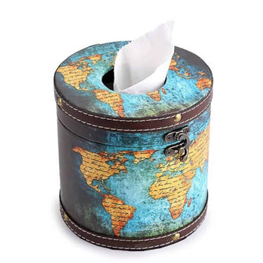 LXINDIA Tissue Dispenser Sumnacon Round Retro Wooden Tissue Dispenser