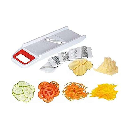 LX INDIA grater and slicer Suzec Plastic 6 in 1 Kitchen Chopper Premium Vegetable and Fruit/Chips, Potato Slicer Maker Multipurpose (White)