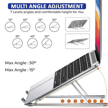 LXINDIA Laptop Stand SWAURSAHA 7 Adjustable Angles Portable Laptop Stand Aluminum