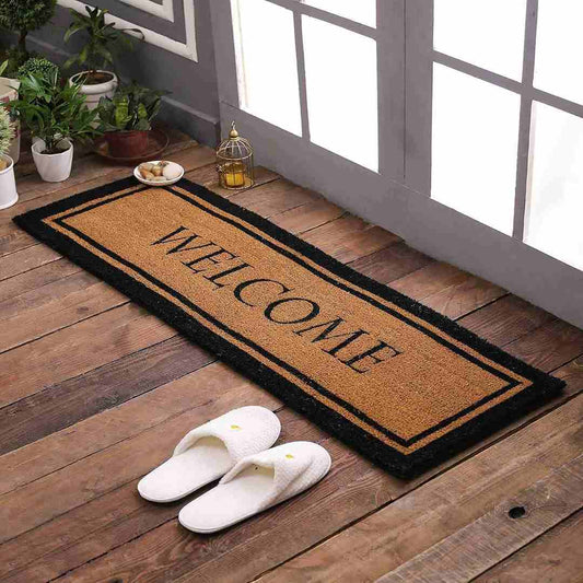 LX INDIA Floor Mat SWHF Natural Coir Printed Double Doormat (Door Entrance)