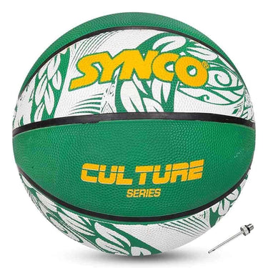 LXINDIA Basket Ball Synco Culture Series Mens Basketball Size7  Moulded Technology 8 Panel (Green White)