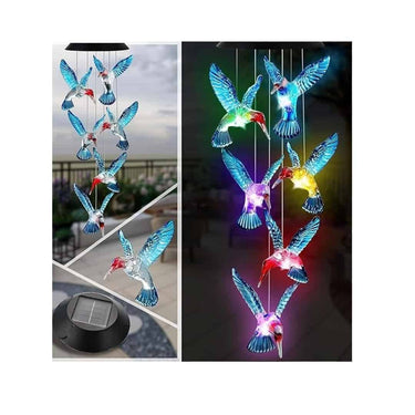 LXINDIA Wall Hanging TAIGA Hummingbird Solar Power Wind Chimes for Balcony and Outdoor Home Decoration Positive Energy Creator in Garden