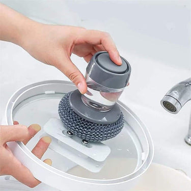 LXINDIA Scrubber TAPAHPRIYAY Automatic Liquid Tank Kitchen Utensils Sink Cleaning Brush Scrubber