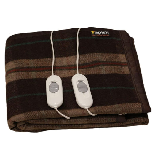 LX INDIA Electric Blanket Tapish Woollen Electric Blanket - Double Bed Warmer (61x60 inches, Reversible)