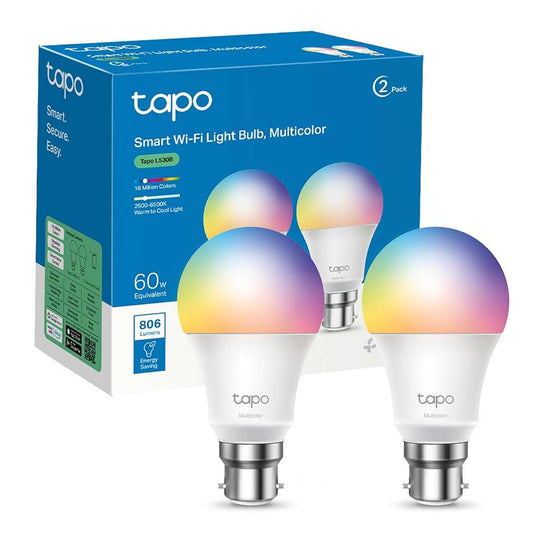 LX INDIA smart bulb Tapo L530B Pack of 2 Smart Bulb, Wi-Fi LED Light, B22, 8.7W, Compatible with Alexa(Echo and Echo Dot)