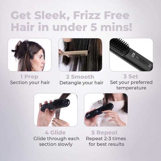 LX INDIA Straightener Tash Hair Cordless Straightening Brush & Curler Combo