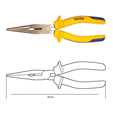 LXINDIA pliers TATA AGRICO 8inch Long Nose Insulation Plier with Insulation to AC