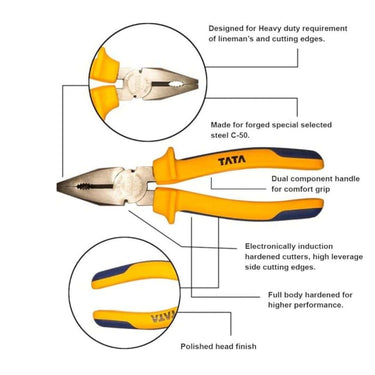 LXINDIA pliers TATA AGRICO COMBINATION PLIER (8inch or 200mm)