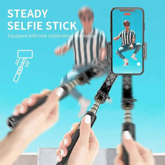 LX INDIA handed gimbal & stabilizer TECHNOVIEW Q08 Mini Gimbal Anti-Shake 1-Axis STABILIZER Extendable Selfie Stick Tripod