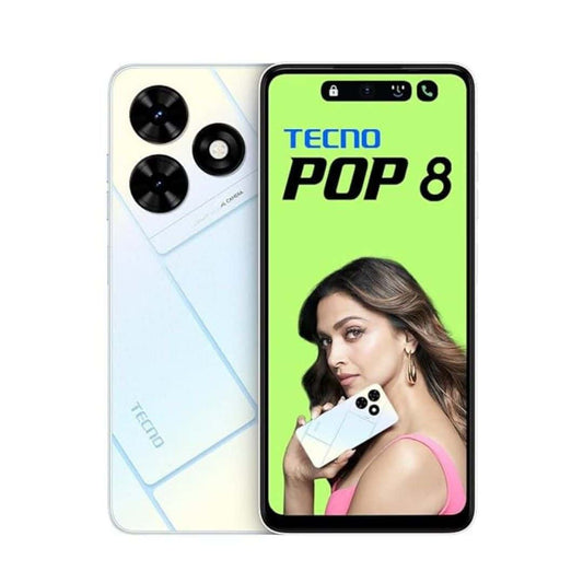 LXINDIA Smart phone TECNO POP 8 4GB RAM 64GB Storage (Mystery White)