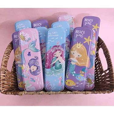 LXINDIA Pencil Box Tera13 Cartoon Mermaid Pencil Box (Pack of 2)