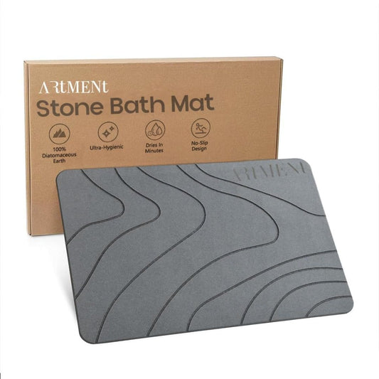 LX INDIA bath mat The Artment your artistic apartment Diatomite Terradry Stone Bathroom Rectangular Shower Mat, Non-Slip Super Absorbent Quick Drying Bathroom Mat