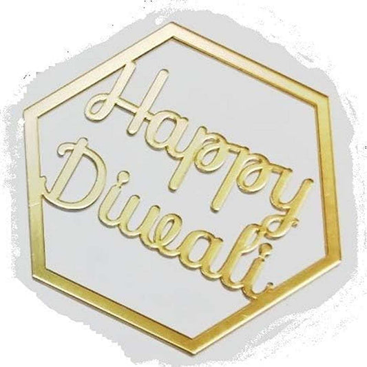 LX INDIA TAG The Banner Company Gold Acrylic Happy Diwali Gift Tags