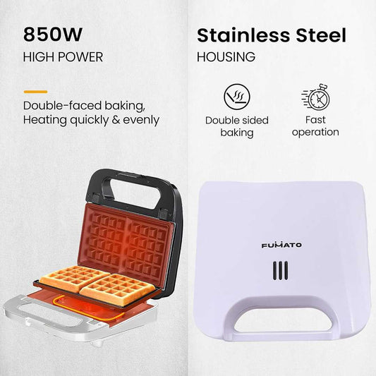 LX INDIA Electric Toaster The Better Home FUMATO Sandwich Maker Machine 3 In 1 With Toast,Grill & Waffle Plates,850W,Sandwich Maker Grill