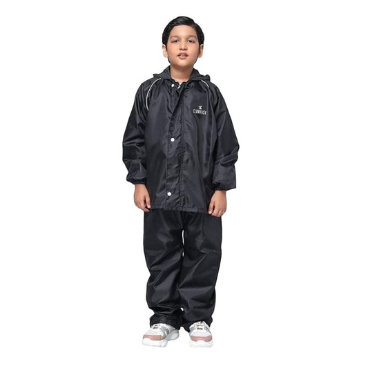 LX INDIA RainCoat Black THE CLOWNFISH Kid's Waterproof Double Coating Reversible Raincoat With Hood & Reflector