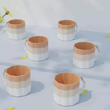 LXINDIA Tea Set The Earth Store Tritone Orange Frontier Tea Cup Set