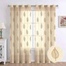 LXINDIA Curtains THE LINEN COMPANY Cotton Linen Solid Sheer Curtain Set of 2