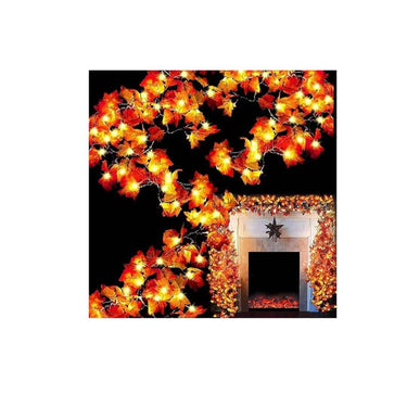 LXINDIA Fancy Lights The Purple Tree Gold Fabric Autumn Maple Leaf Decorative Light (3 Mtr 30 Led)