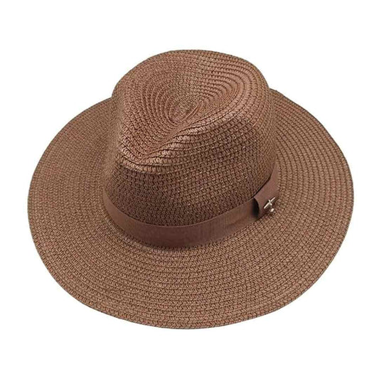 LX INDIA Caps and Hats The Tie Hub Wide Brim Panama Straw Hat for Men