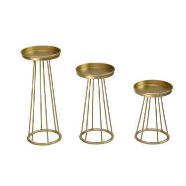 LX INDIA Candle Holders The Weston Choice Metal Candle Holders  [Set of 3 Sizes 10, 8 and 6 inches]