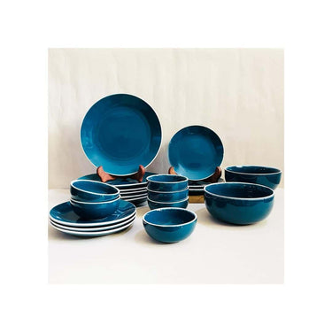 LXINDIA Dinner Set THEARTISANEMPORIUM Retro Green Ceramic Dinner Set