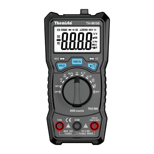 LX INDIA MULTIMETER Themisto TH-M100 AC/DC Current, True RMS Digital Multimeter | 6000 Counts |10A | Black