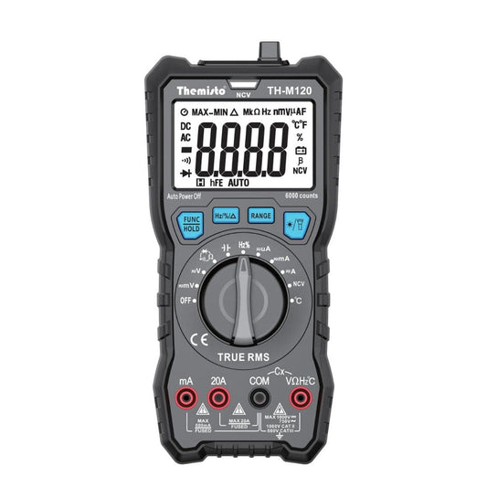 LX INDIA multimeter Themisto TH-M120 AC/DC Current, True RMS, Auto Range Digital Multimeter | 6000 Counts |20A | Black