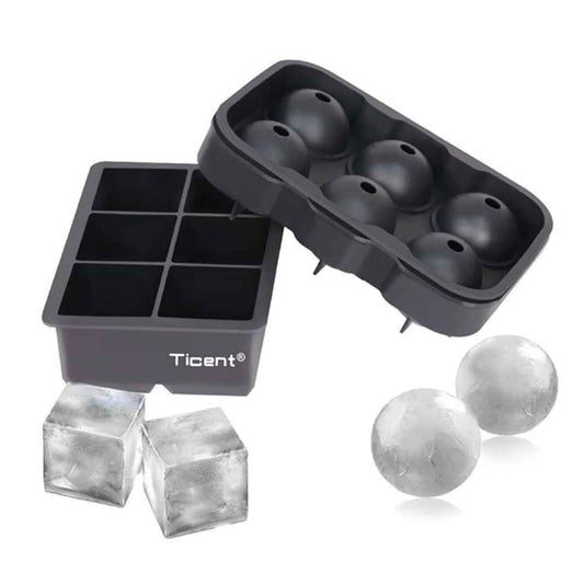 LX INDIA Ice Cube Tray Ticent & Co Silicone Ice Cube Trays (Set of 2)