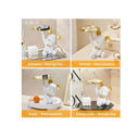 LXINDIA Show Piece TIED RIBBONS Bear Heart Statue With Metal Tray Plate Showpiece White